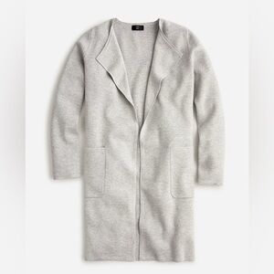 J. Crew Juliette Collarless Sweater-Blazer | Heather Dove (light gray) | Size XS